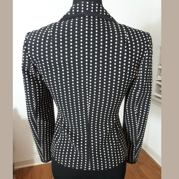 🚨PRICE DROP ALERT! Talbots Stretch Size 0 Jacket Black Tan Polka Dot - Picture 3 of 9
